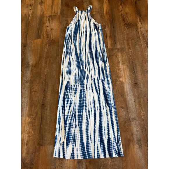 Divided by H&M halter style maxi dress blue tie-dye M - Picture 2 of 7
